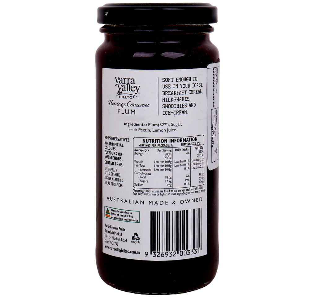 Yarra Valley Hilltop Plum Jam 300 g