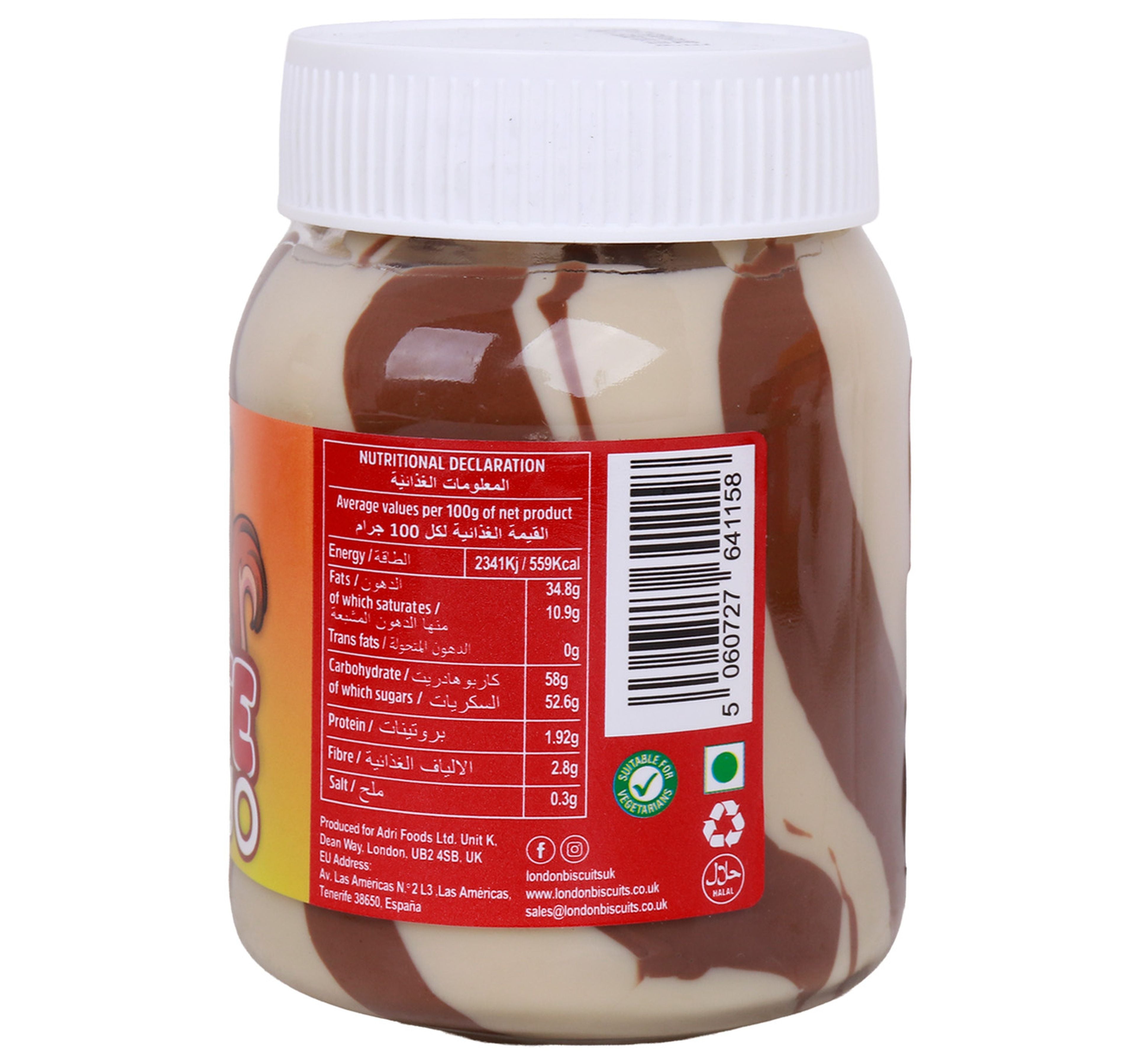 London Biscuits Nutolates Duo Milk and White Chocolate Spread with Hazelnuts 350 g