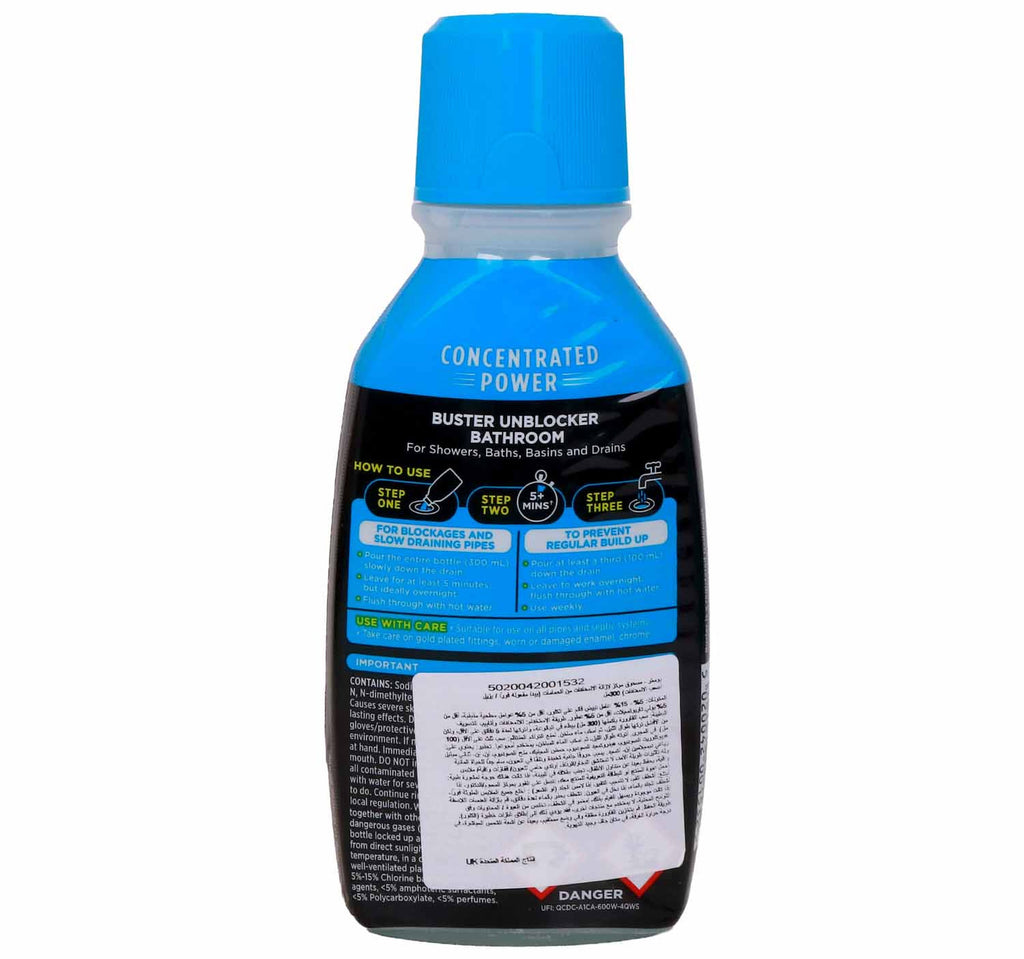 Buster Bathroom Plughole Unblocker 300 ml