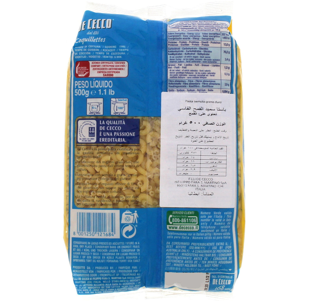 De Cecco Coquillettes No. 168 500 g