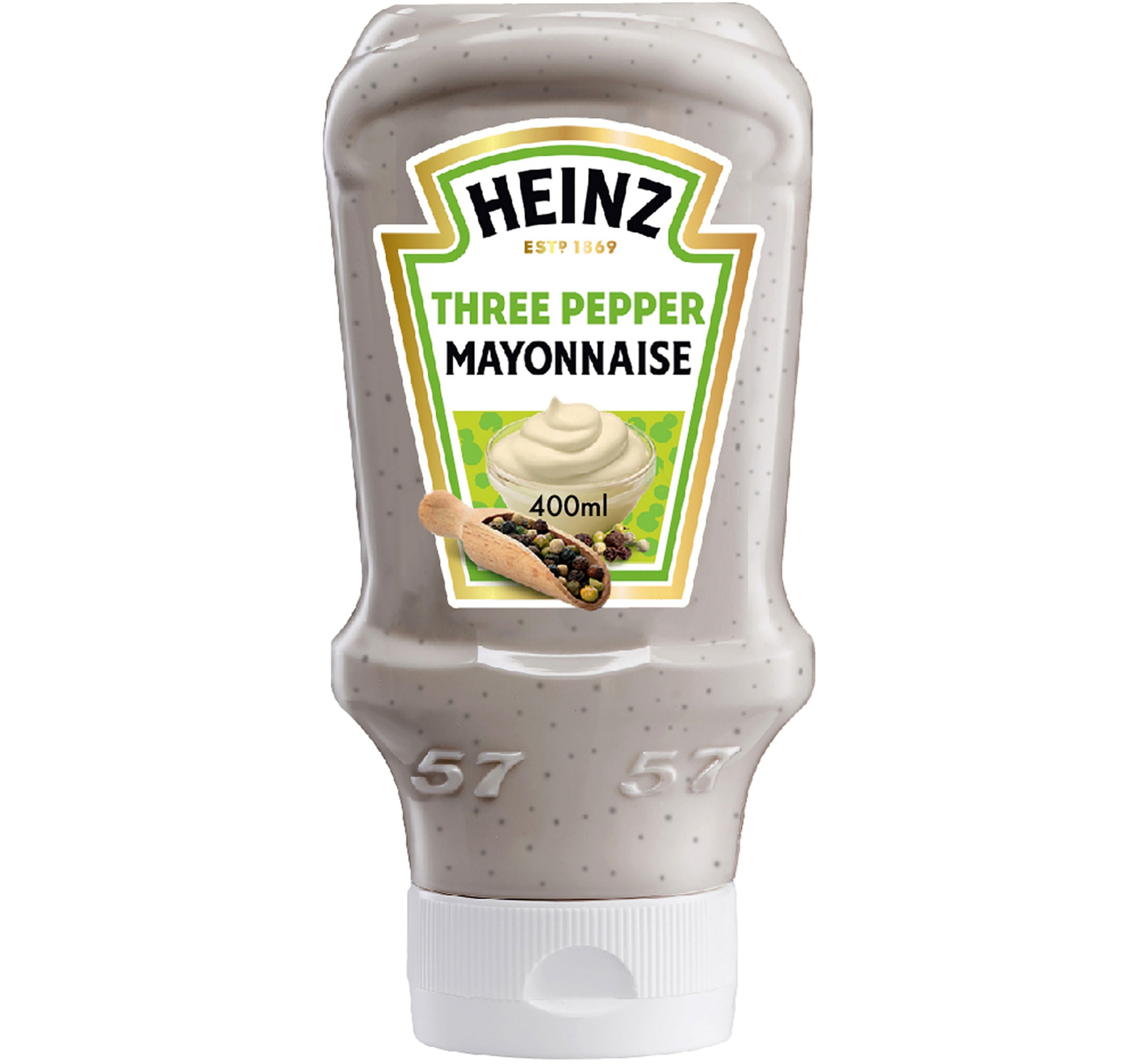 Heinz-3-Pepper-Mayonnaise-Top-Down-Squeezy-Bottle-400-ml