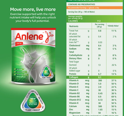 Anlene High Calcium Low Fat Milk Powder 900 g