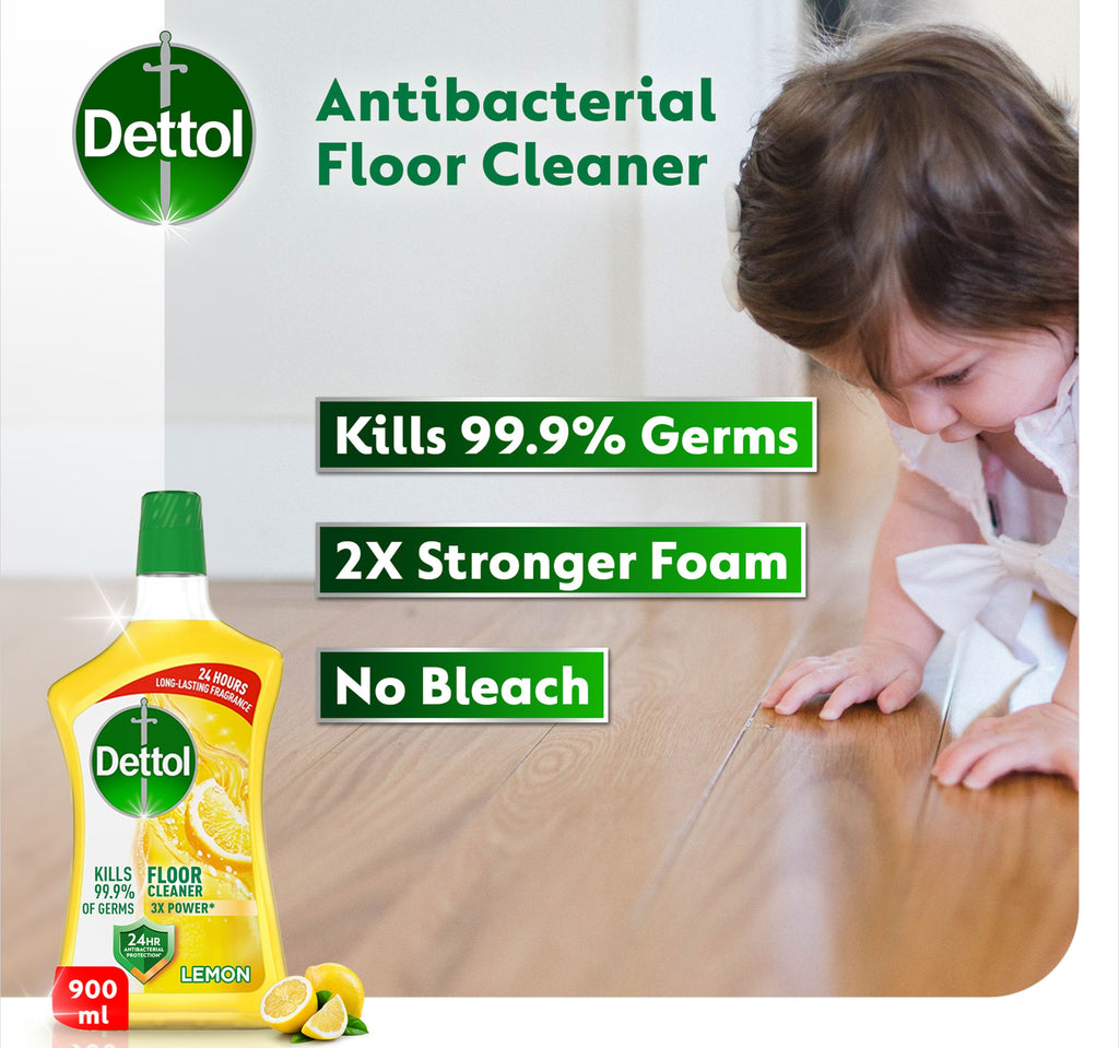 Dettol Anti-Bacterial Floor Cleaner Fresh Lemon Scent 900 ml