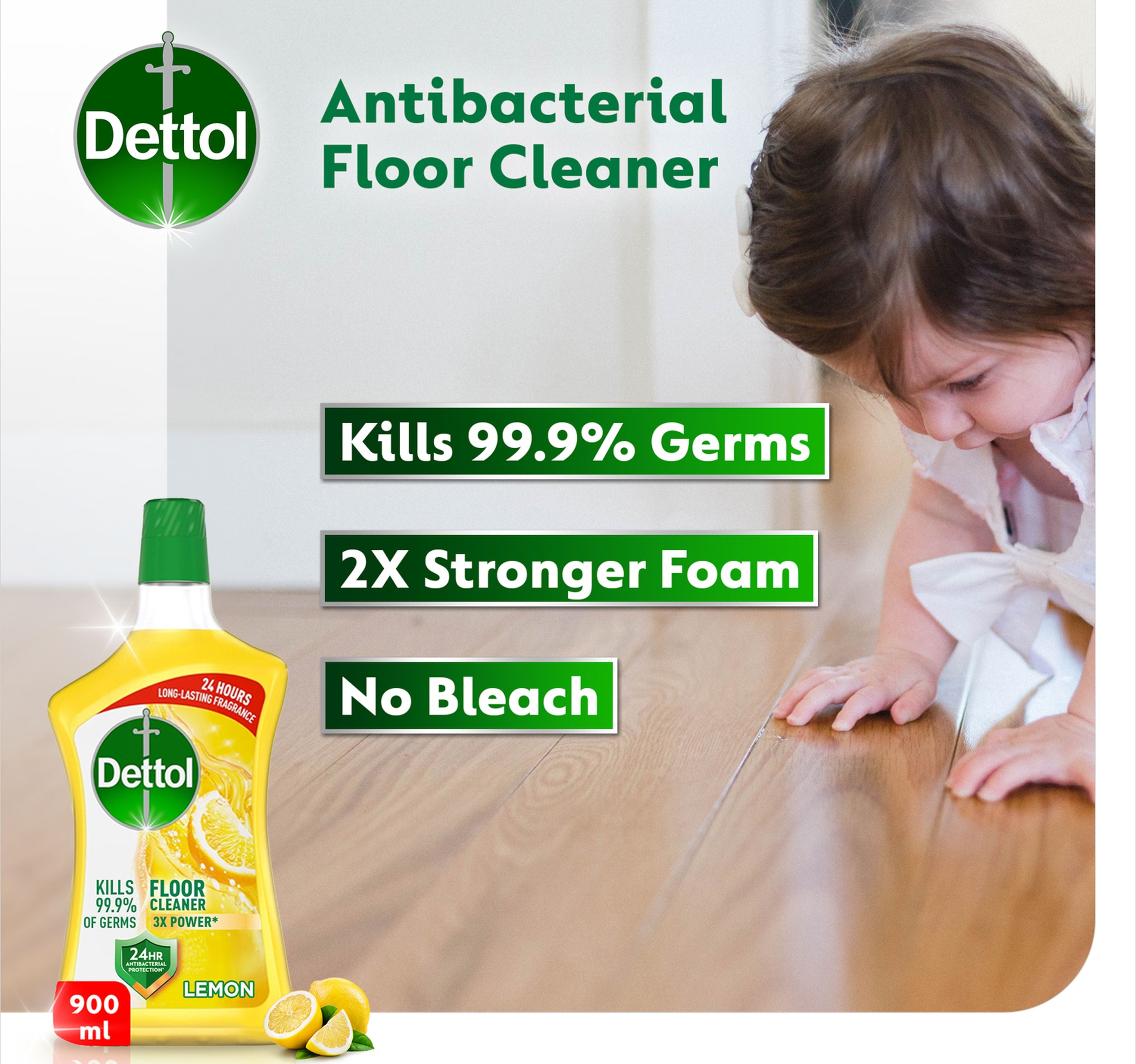 Dettol Anti-Bacterial Floor Cleaner Fresh Lemon Scent 900 ml