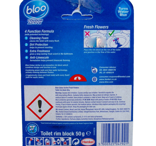 Bloo Colour Active Fresh Flowers Toilet Rim Block 50 g