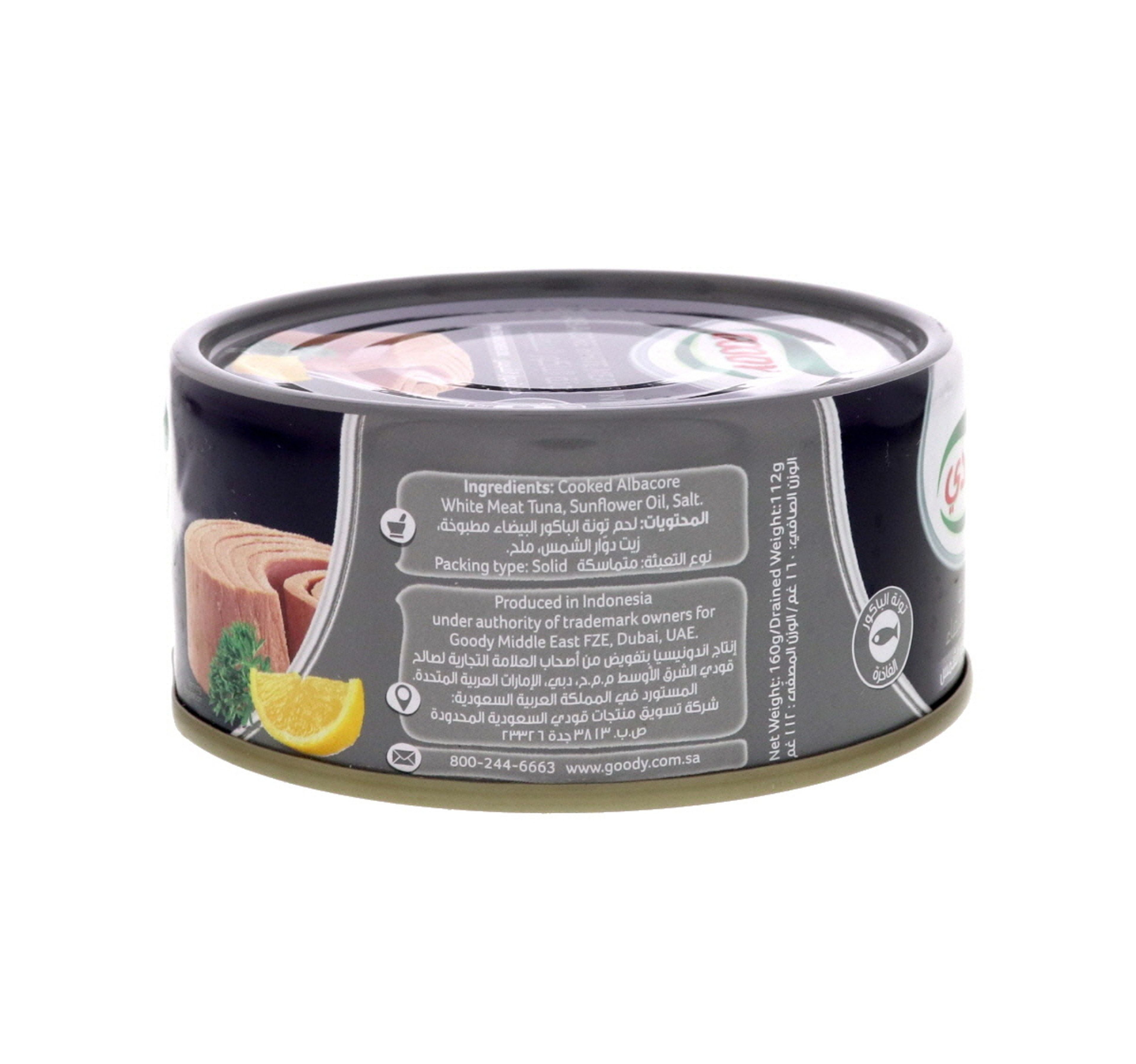 Goody Albacore White Meat Tuna In Sunflower Oil 160 g