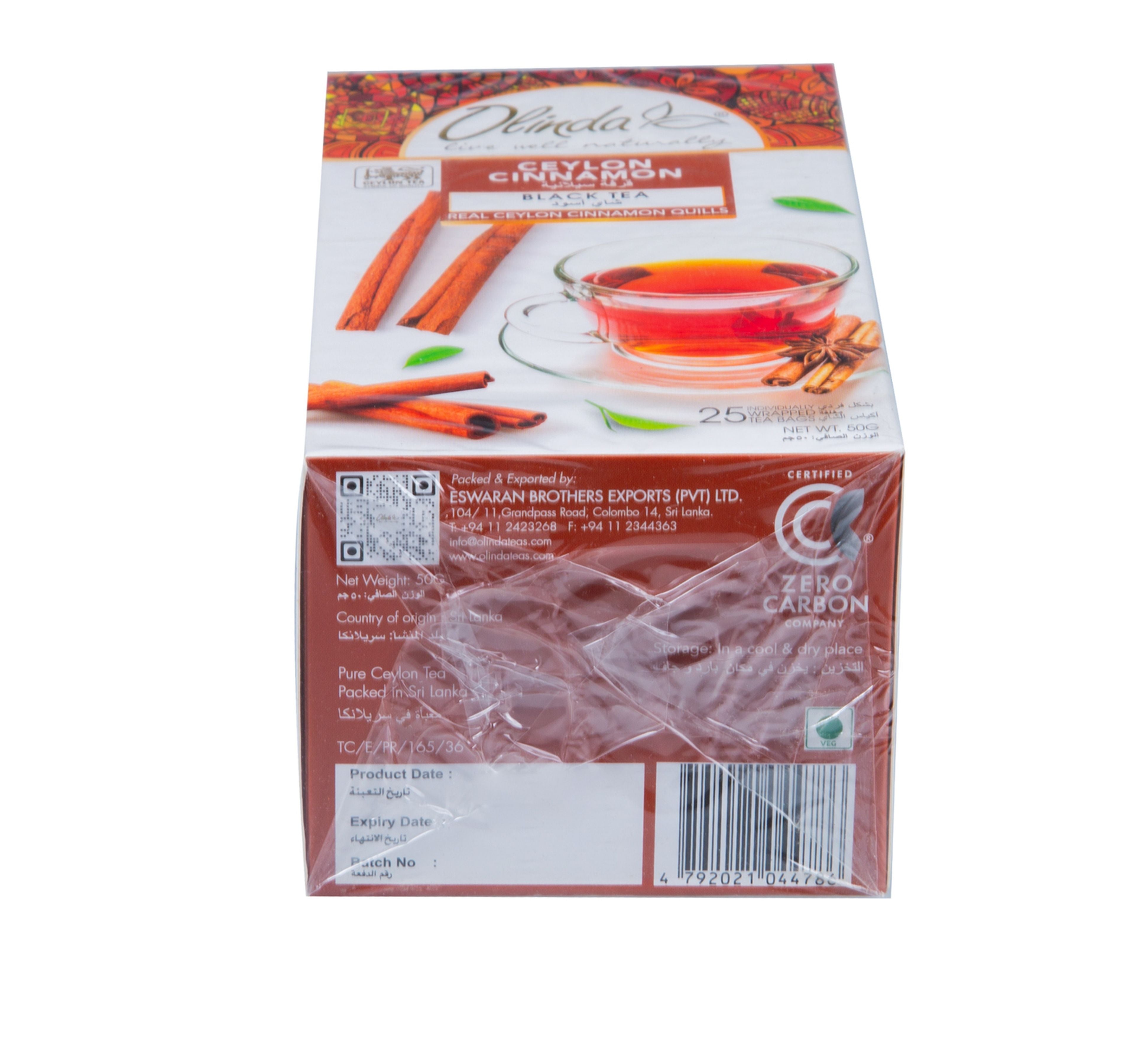 Olinda Ceylon Cinnamon Black Tea 25 Teabags 50 g