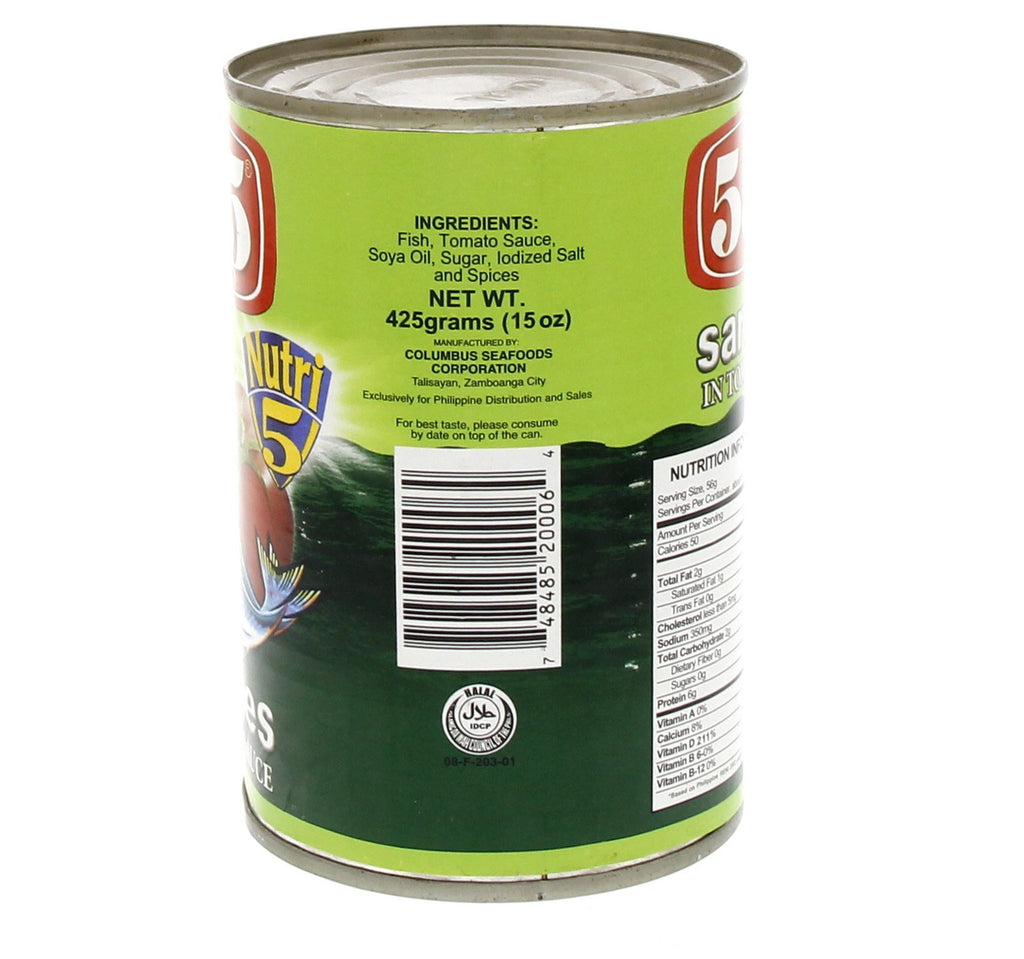 555 Nutri-5 Sardines In Tomato Sauce 425 g