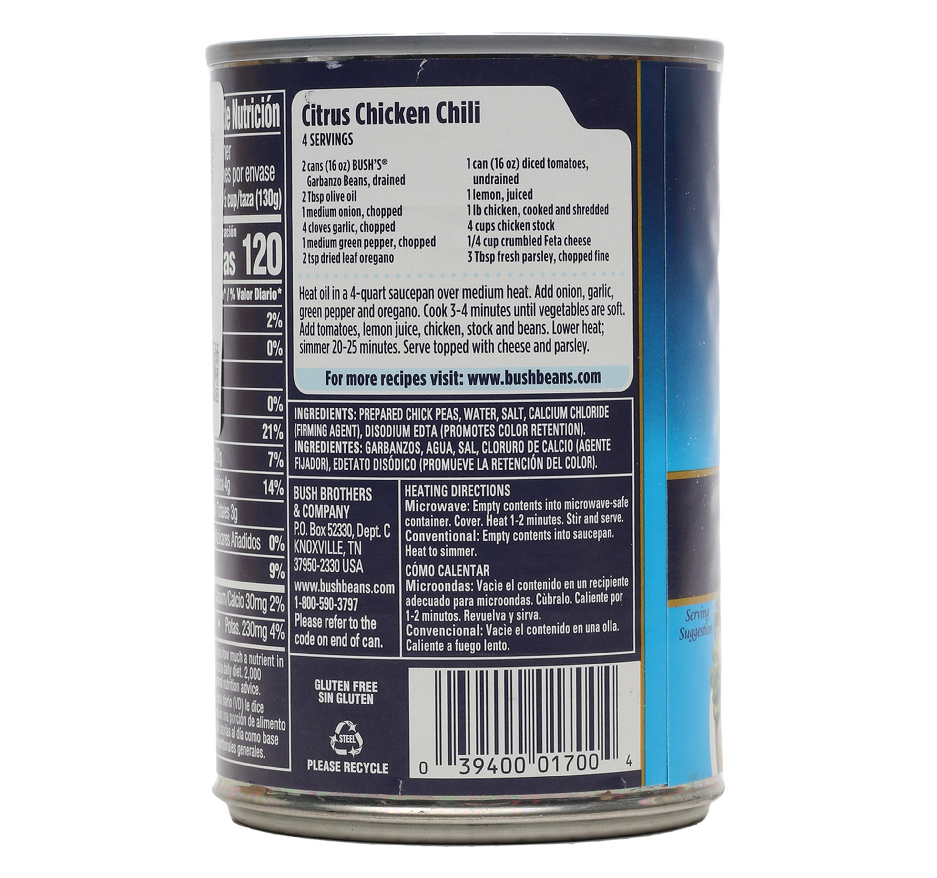 Bush's Garbanzos Chick Peas 454 g