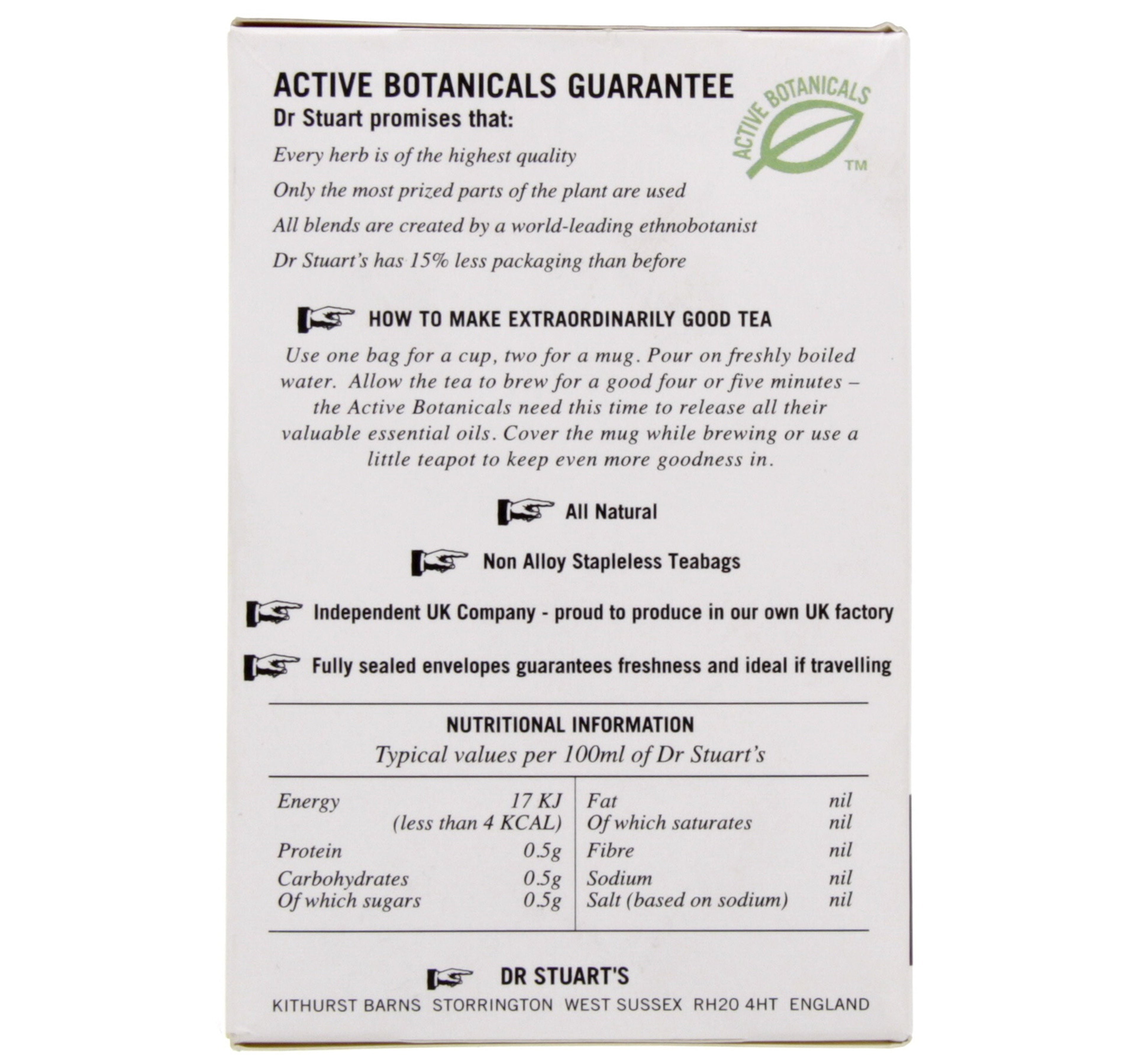 Dr Stuart's Detox Naturally Caffeine Free Tea 15 pcs