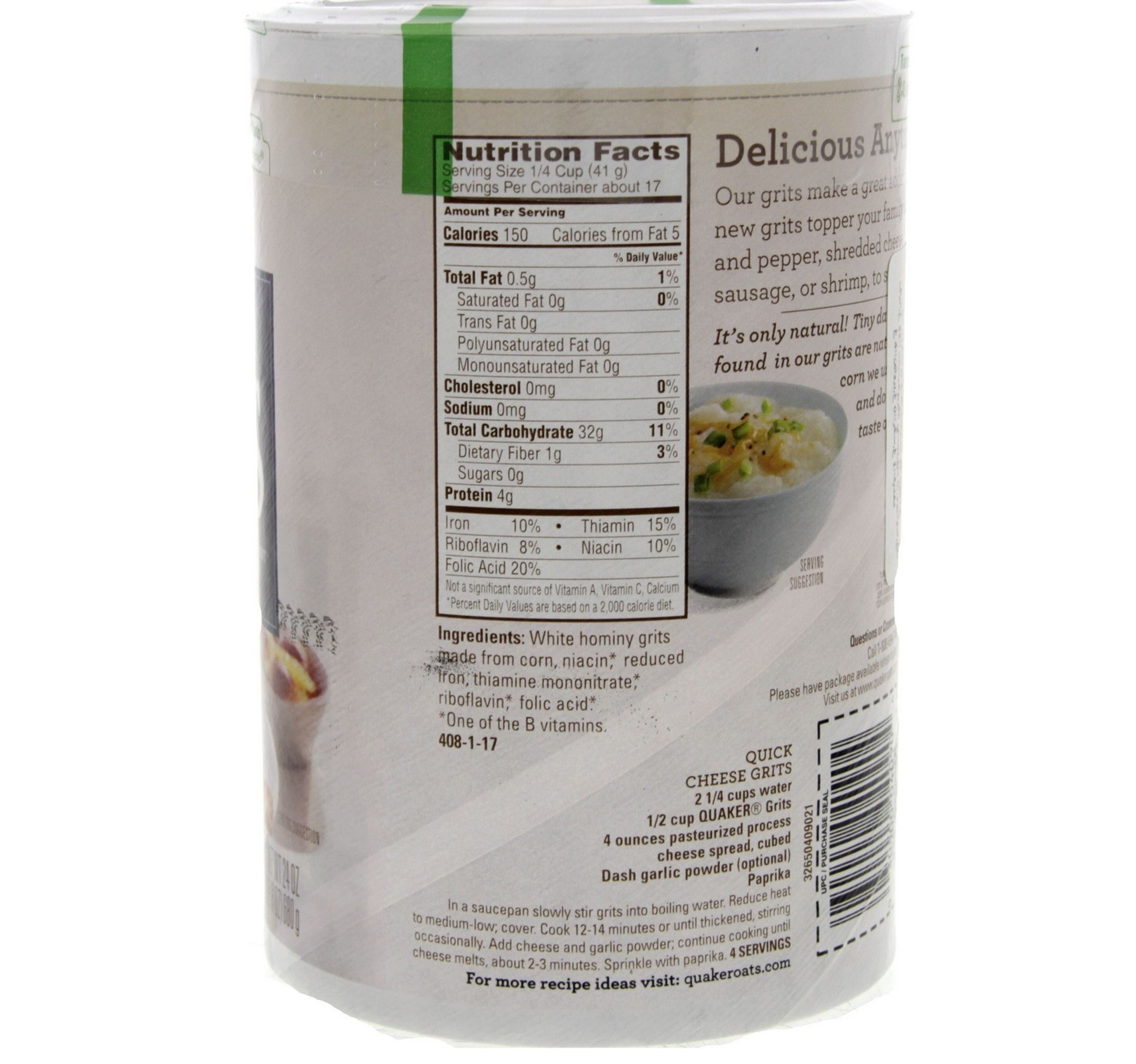 Quaker White Hominy Grits 680 g