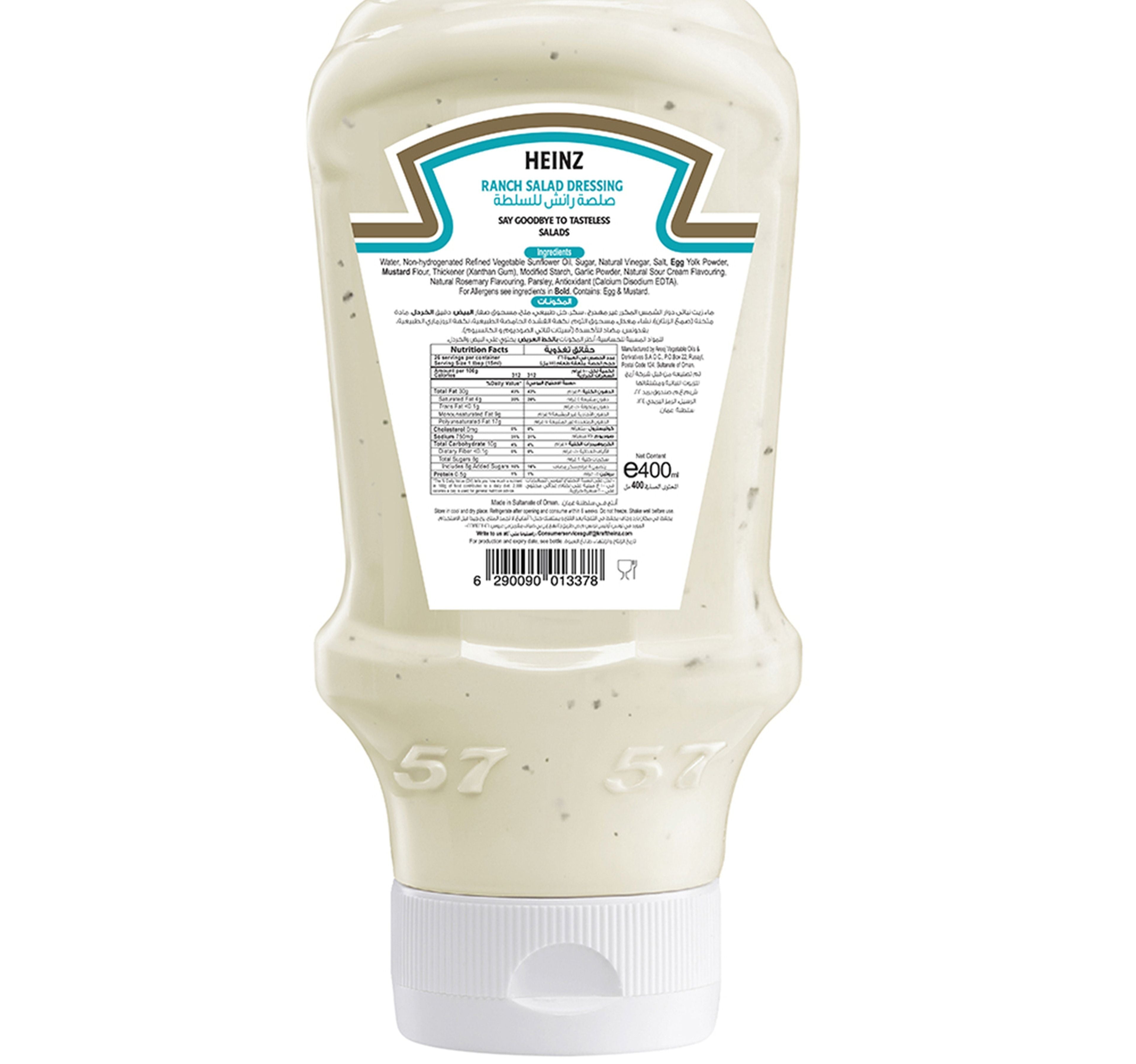 Heinz Original Ranch Salad Dressing Squeezy 400 ml