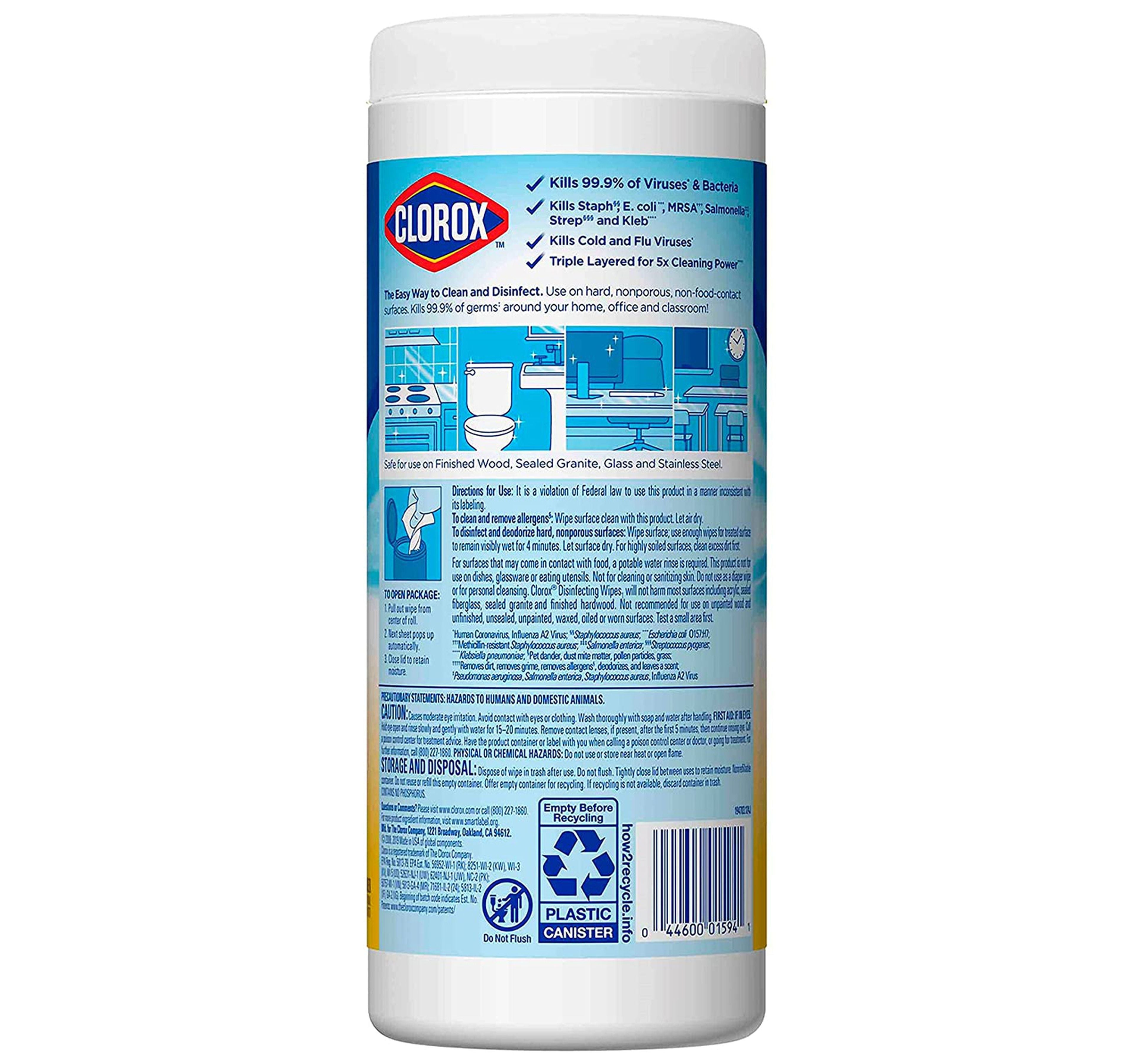 Clorox Disinfecting Wet Wipes Crisp Lemon Bleach Free 35 pcs