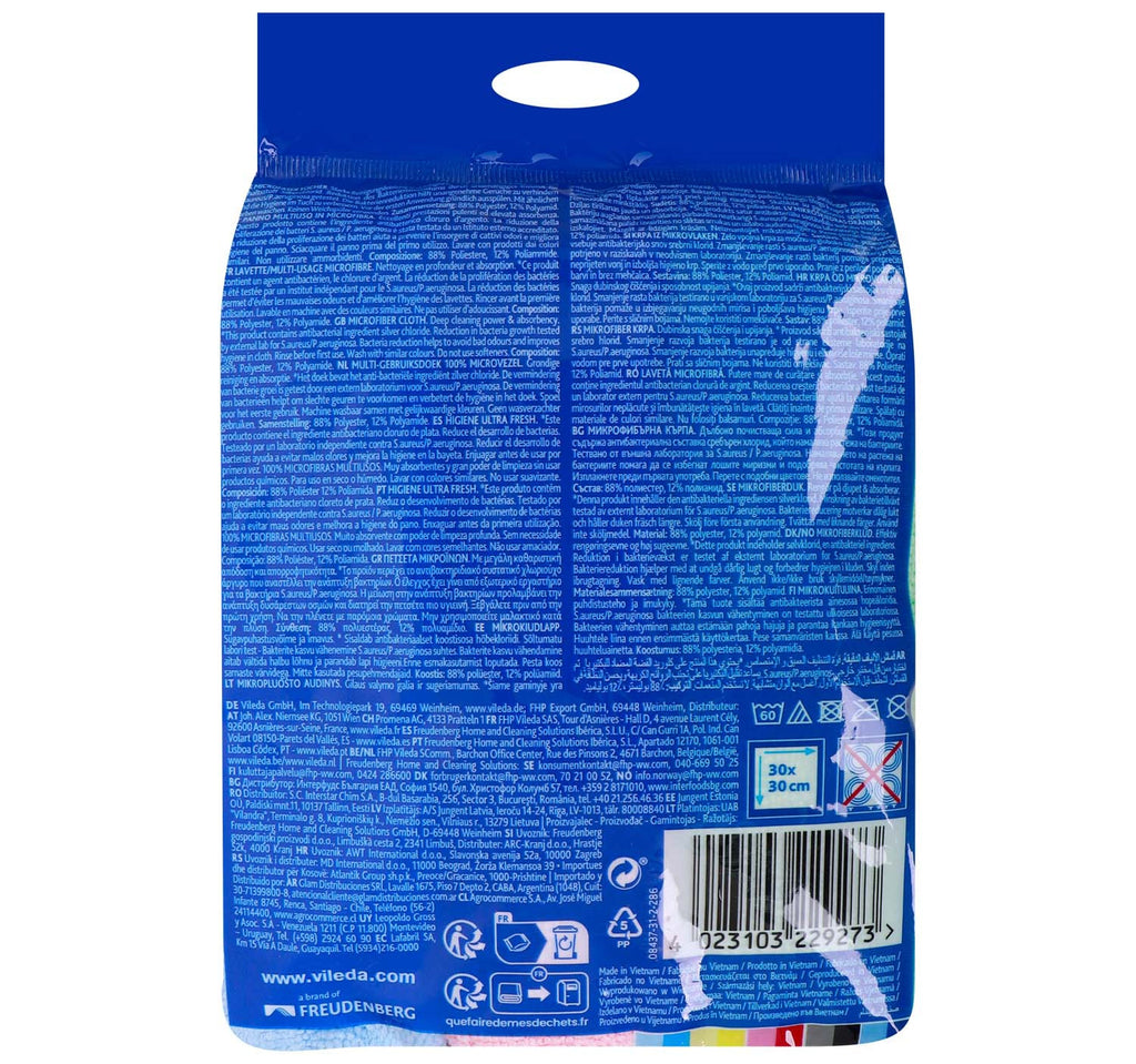 Vileda Anti-Bac Ultra Fresh Microfibre Cloth 3 pcs